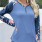 V-Neck Floral Long Sleeve T-Shirt