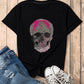 Skull Round Neck Short Sleeve T-Shirt