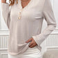 Lace Detail V-Neck Long Sleeve T-Shirt