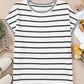 Striped Round Neck Cap Sleeve Knit Top