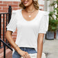 Round Neck Ruffle Trim Short Sleeve T-Shirt