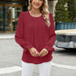 Round Neck Flounce Sleeve Top