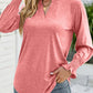 Full Size Notched Long Sleeve T-Shirt