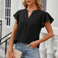 Notched Cap Sleeve T-Shirt