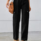 Drawstring Mid-Rise Waist Straight Cargo Jeans