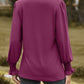 Ruched Notched Long Sleeve T-Shirt