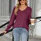 V-Neck Lantern Sleeve T-Shirt