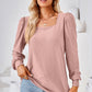 Square Neck Puff Sleeve T-Shirt