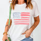 US Flag Round Neck Short Sleeve T-Shirt