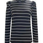 Full Size Striped Round Neck Puff Sleeve T-Shirt