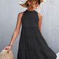 Tie Back Mock Neck Tiered Dress