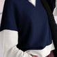 Contrast Round Neck Long Sleeve Sweatshirt