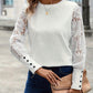 Round Neck Lace Long Sleeve Top