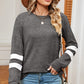 Striped Heathered Round Neck T-Shirt