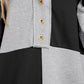 Contrast Half Button Long Sleeve Sweatshirt