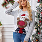 Reindeer Round Neck Long Sleeve Sweater