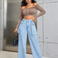 Wide Leg Jeans with Pockets