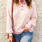 Button Detail Mock Neck Long Sleeve Sweater