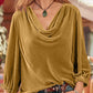 Cowl Neck Three-Quarter Sleeve Top