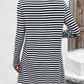 Heart Striped Round Neck Long Sleeve Mini Tee Dress