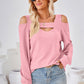 Cutout Square Neck Cold Shoulder T-Shirt