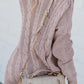 Cable Knit Lace Up V-Neck Sweater