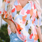 Printed Notched Neck Half Sleeve Blouse