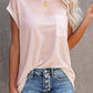 Full Size Round Neck Cap Sleeve T-Shirt