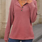 Half Button Long Sleeve T-Shirt