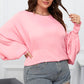 Plus Size Lantern Sleeve Dropped Shoulder Blouse