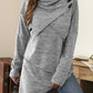 Asymmetrical Hem Cowl Neck Long Sleeve T-Shirt