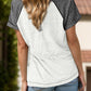 Contrast Notched Short Sleeve T-Shirt