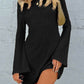 Backless Round Neck Long Sleeve Mini Dress