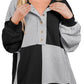 Contrast Half Button Long Sleeve Sweatshirt