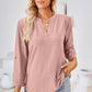 Notched Roll-Tab Sleeve T-Shirt
