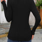 Decorative Button Round Neck Long Sleeve T-Shirt