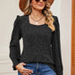Square Neck Flounce Sleeve T-Shirt