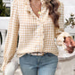 Frill Ruffled Plaid Long Sleeve Shirt