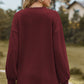 Textured V-Neck Dropped Shoulder T-Shirt
