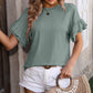 Ruffled Round Neck Short Sleeve Top