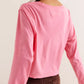 Round Neck Long Sleeve Cropped T-Shirt