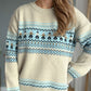 Contrast Round Neck Dropped Shoulder Sweater