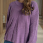 Solid Color Round Neck Long Sleeve Sweater