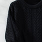 Cable-Knit Round Neck Long Sleeve Sweater