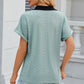 Eyelet Johnny Collar Short Sleeve T-Shirt