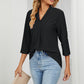 Eyelet Three-Quarter Sleeve Blouse