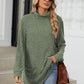 Ribbed Mock Neck Long Sleeve T-Shirt