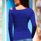 Cutout Asymmetrical Neck Long Sleeve T-Shirt