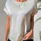 Round Neck Short Sleeve Blouse