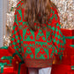 Candy Cane Contrast Round Neck Sweater